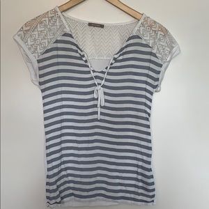 Lace and stripes shirt